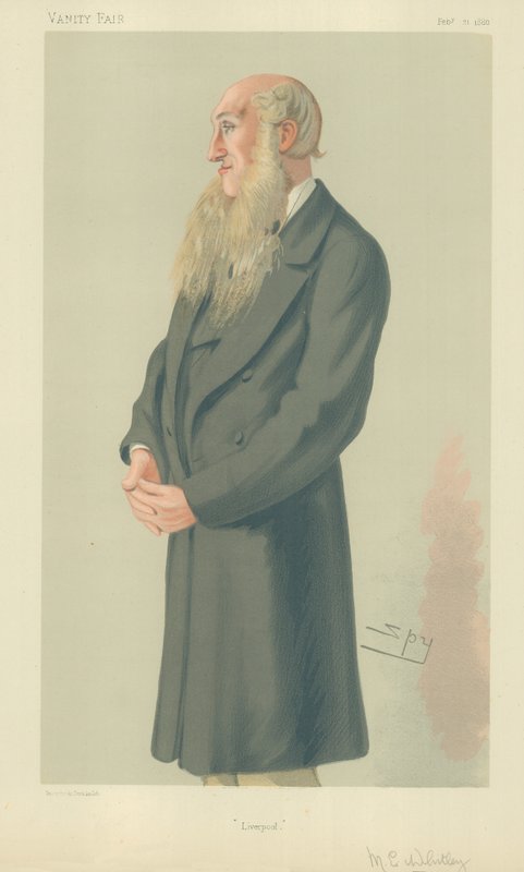 Mr E Whitley, Liverpool, 21 februari 1880, tecknad serie Vanity Fair av Leslie Matthew Ward