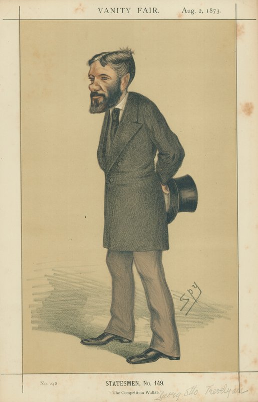 Mr George Otto Trevelyan, The Competition Wallah, 2 augusti 1873, tecknad Vanity Fair av Leslie Matthew Ward