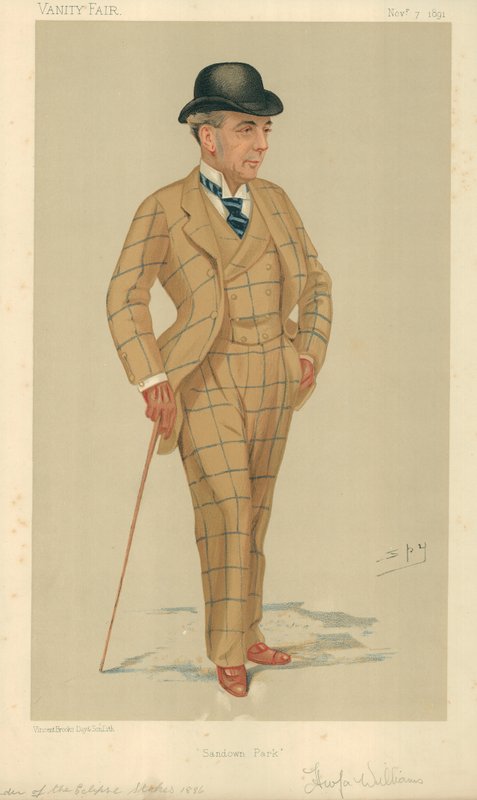 Mr Hwfa Williams, Sandown Park, 7 november 1891, tecknad serie Vanity Fair av Leslie Matthew Ward