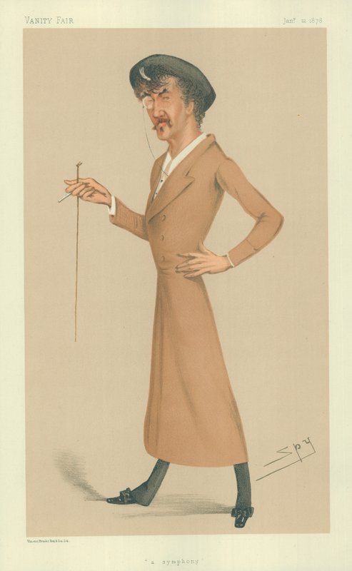 Mr James Abbott McNeill Whistler, A symfoni, 12 januari 1878, Vanity Fair tecknad film av Leslie Matthew Ward