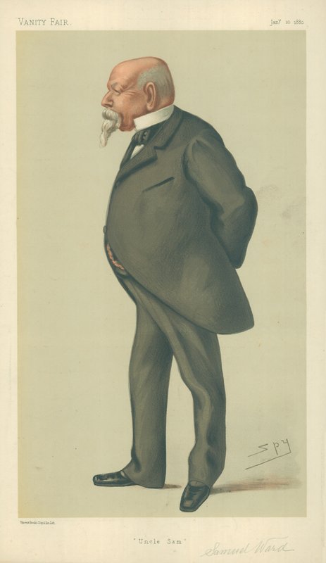 Mr Samuel Ward, Uncle Sam, 10 januari 1880, Vanity Fair-tecknad serie av Leslie Matthew Ward