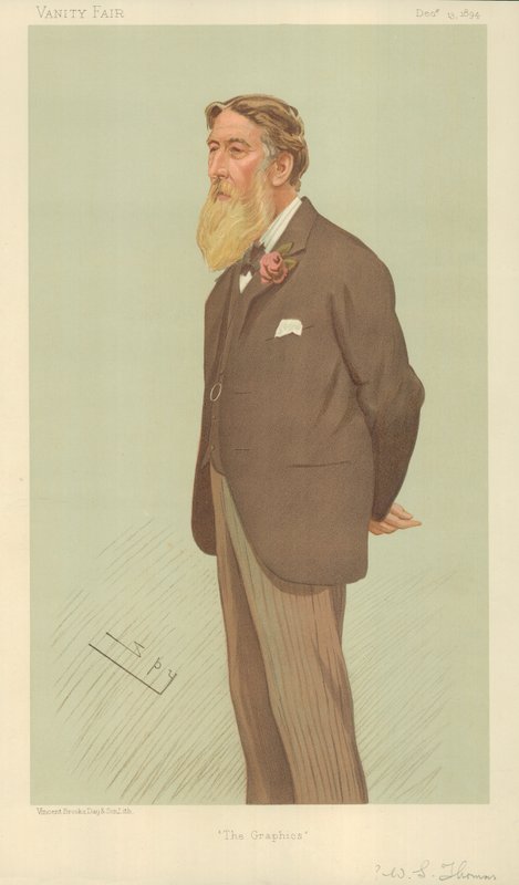 Mr William Luson Thomas, The Graphics, 13 december 1894, Vanity Fair-tecknad serie av Leslie Matthew Ward