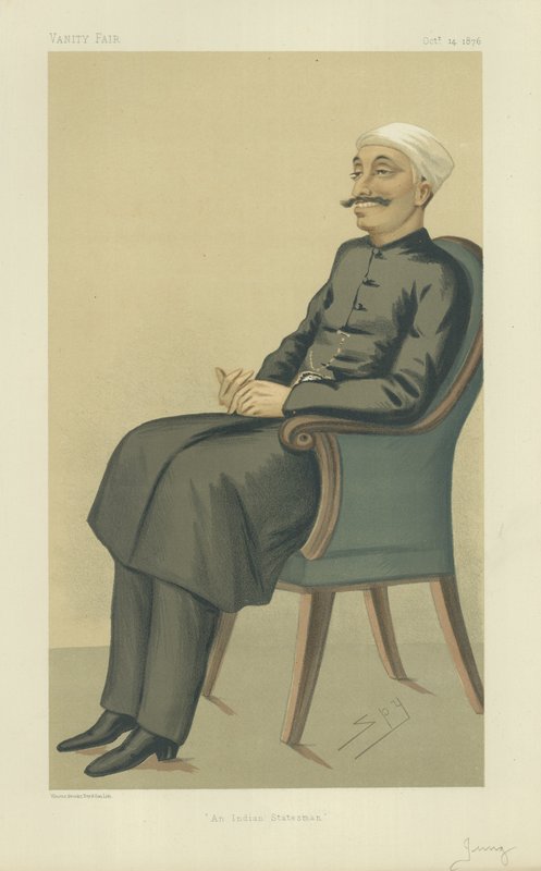 Nawab Sir Salar Jung, en indisk statsman, 14 oktober 1876, tecknad serie Vanity Fair av Leslie Matthew Ward