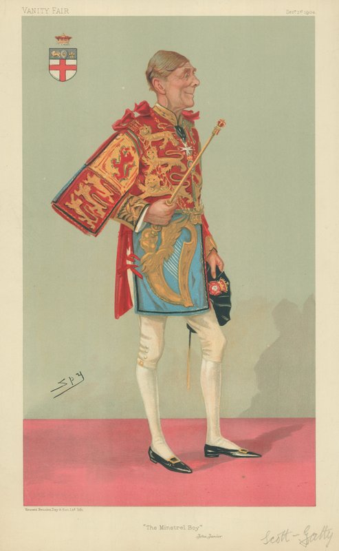 Sir Alfred Scott-Gatty, The Minstrel Boy, 1 december 1904, Vanity Fair tecknad film av Leslie Matthew Ward