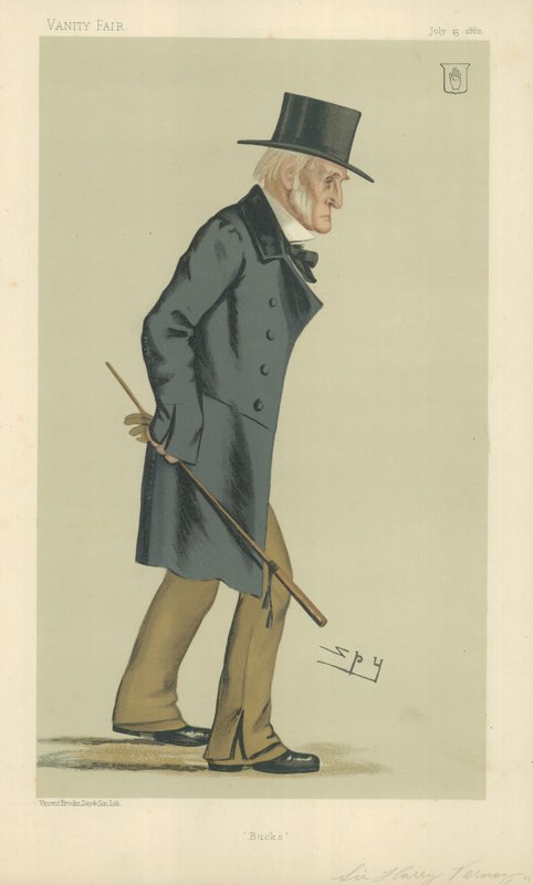 Sir Harry Verney, Bucks, 15 juli 1882, Vanity Fair-karikatyr av Leslie Matthew Ward