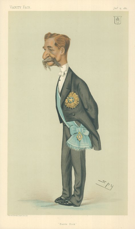 Sir Richard Temple, Bart, Burra Dick, 15 januari 1881, tecknad serie Vanity Fair av Leslie Matthew Ward