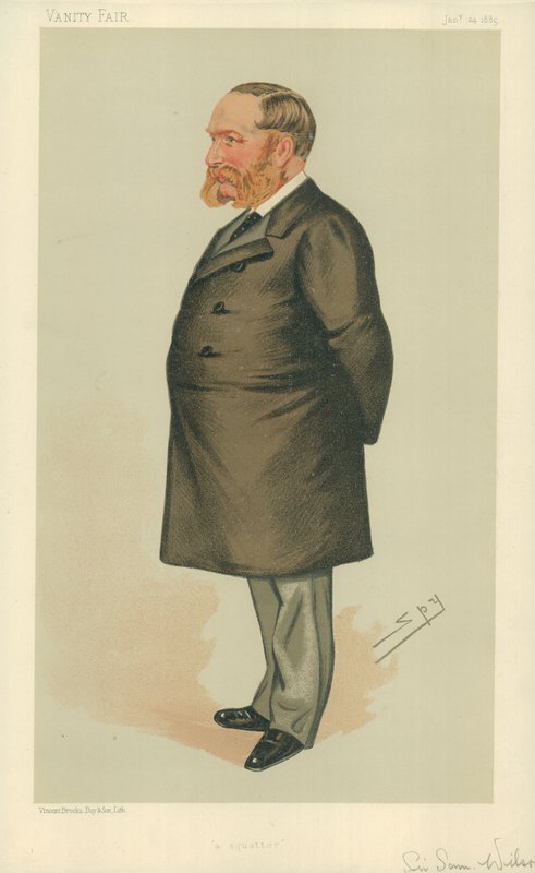 Sir Samuel Wilson, A squatter, 24 januari 1885, Vanity Fair-tecknad film av Leslie Matthew Ward