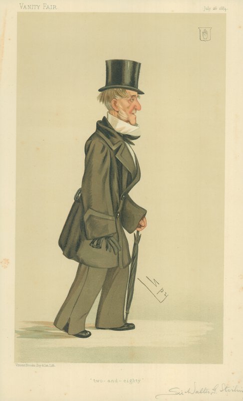 Sir Walter George Stirling, två och åttio, 26 juli 1884, Vanity Fair-karikatyr. av Leslie Matthew Ward