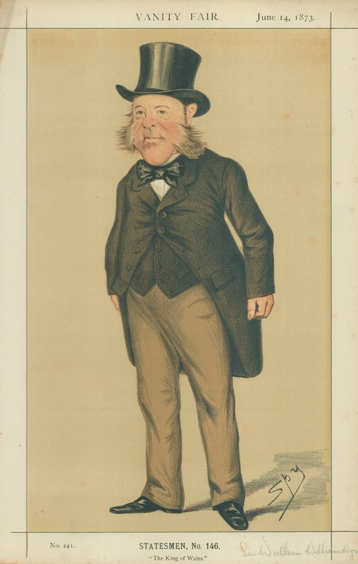 Sir Watkin Williams-Wynn, The King of Wales, 14 juni 1873, tecknad Vanity Fair av Leslie Matthew Ward