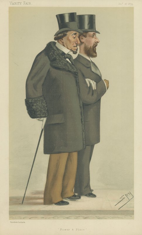 The Earl of Beaconsfield och Mr Montagu William Lowry Corry av Leslie Matthew Ward