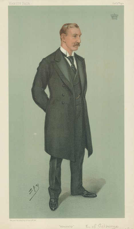 The Earl of Selborne, Amiralty, 3 oktober 1901, Vanity Fair-tecknad film av Leslie Matthew Ward
