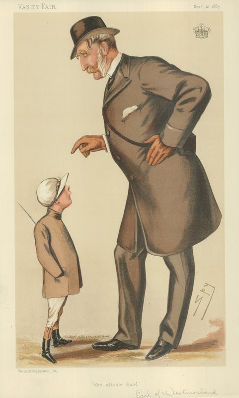 The Earl of Westmoreland, The affable Earl, 10 november 1883, Vanity Fair-tecknad film av Leslie Matthew Ward