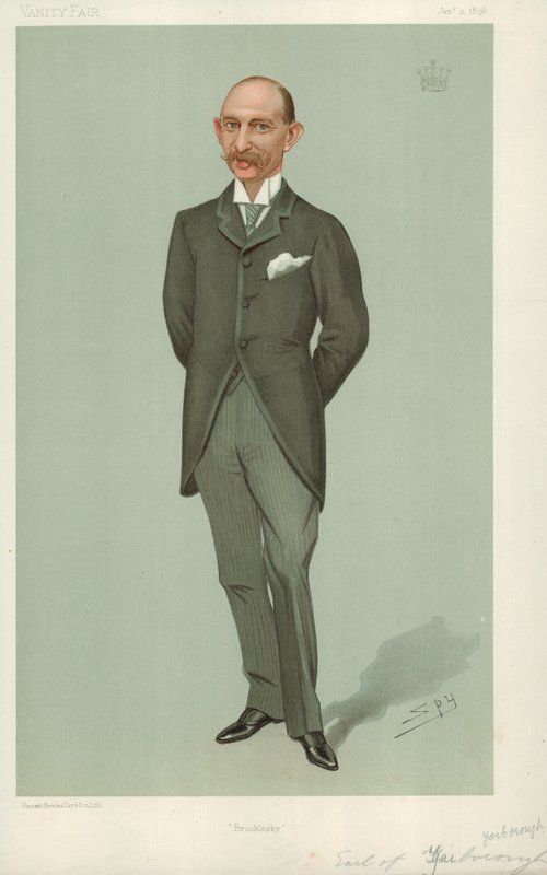 The Earl of Yarborough, Brocklesby, 2 januari 1896, Vanity Fair tecknad film av Leslie Matthew Ward