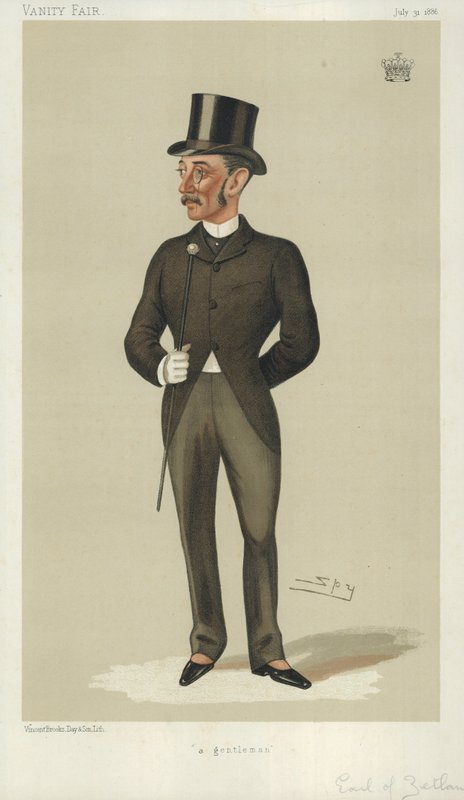 The Earl of Zetland, a gentleman, 31 juli 1886, tecknad Vanity Fair av Leslie Matthew Ward