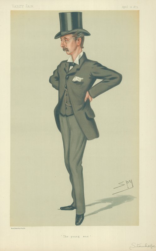 Parlamentsledamot Edward Stanhope, Den unge mannen, 12 april 1879, Vanity Fair-karikatyr. av Leslie Matthew Ward