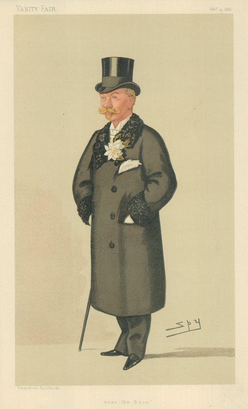 The Hon Harry Tyrwhitt-Wilson, Near the Rose, 13 februari 1886, Vanity Fair tecknad film av Leslie Matthew Ward