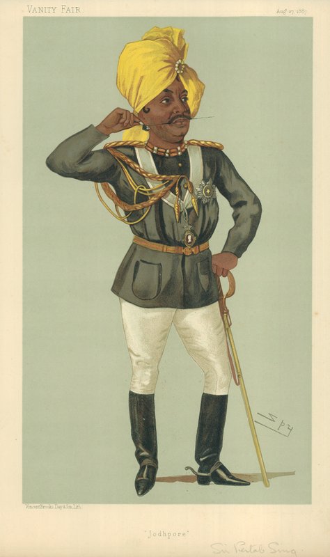 The Maraj Sir Pertab Sing, Jodhpore, 27 augusti 1887, Vanity Fair-karikatyr av Leslie Matthew Ward