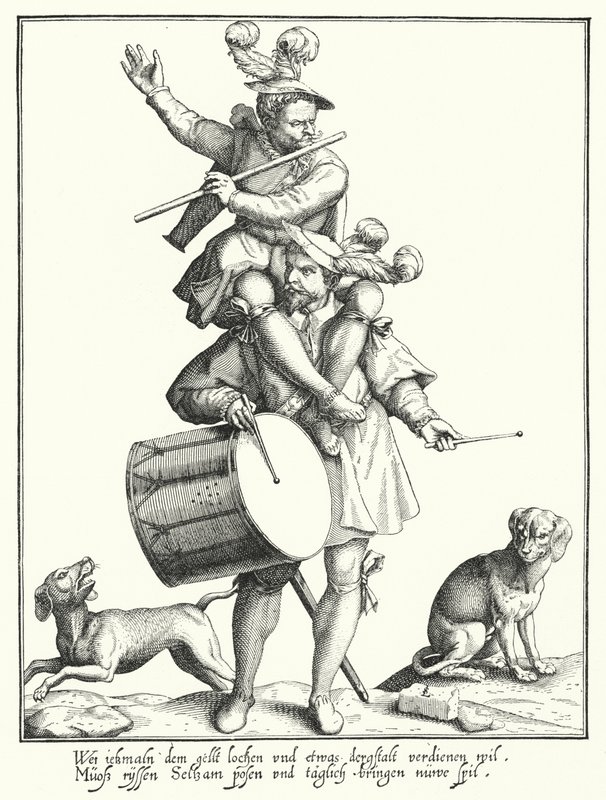 Trumslagaren och fifern (gravyr) av Lorenz Strauch