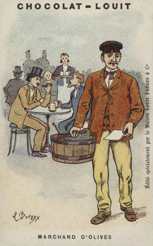 Olive Merchant (chromolitho) av Louis Borgex