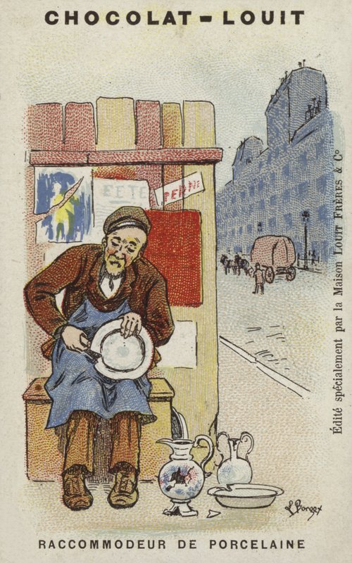 Porslinsmeder (chromolitho) av Louis Borgex