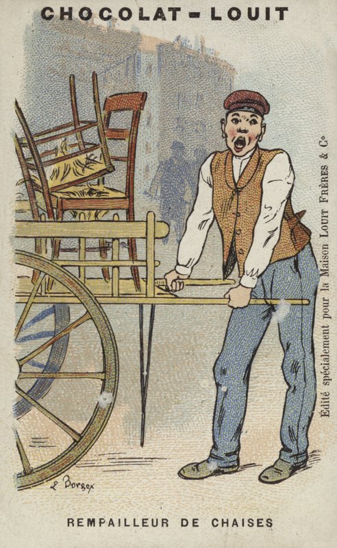 Stolklädsel (chromolitho) av Louis Borgex