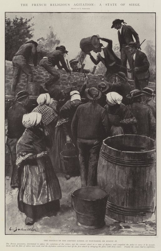 Den franska religiösa agitationen, en belägringstillstånd av Louis Remy Sabattier