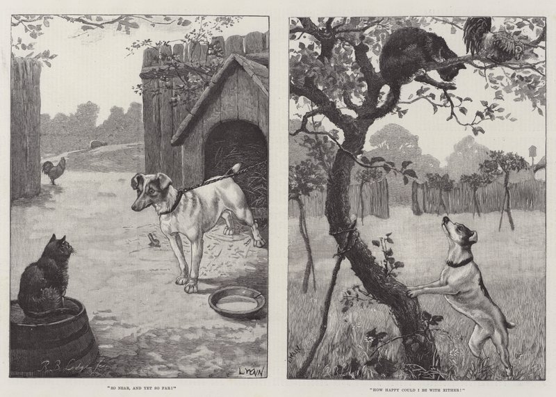 Katter och hundar av Louis Wain