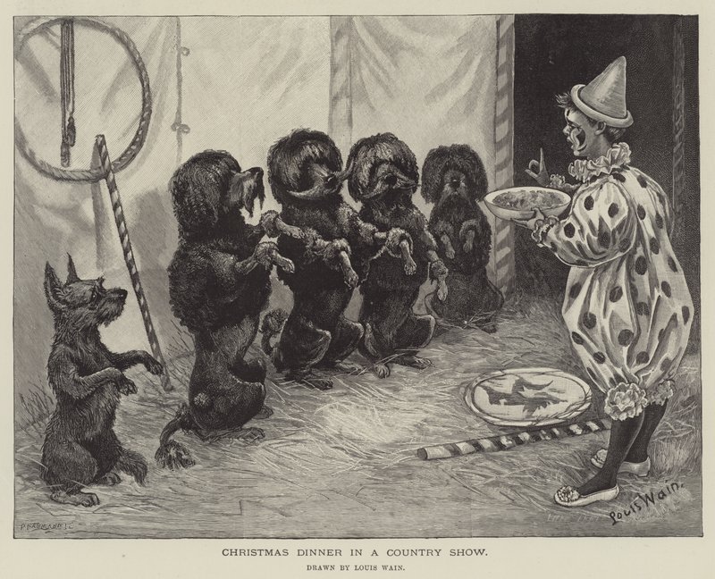 Julmiddag i en Country Show av Louis Wain