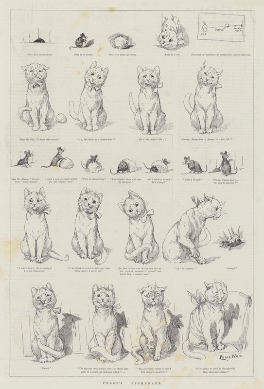 Pussys mardröm av Louis Wain