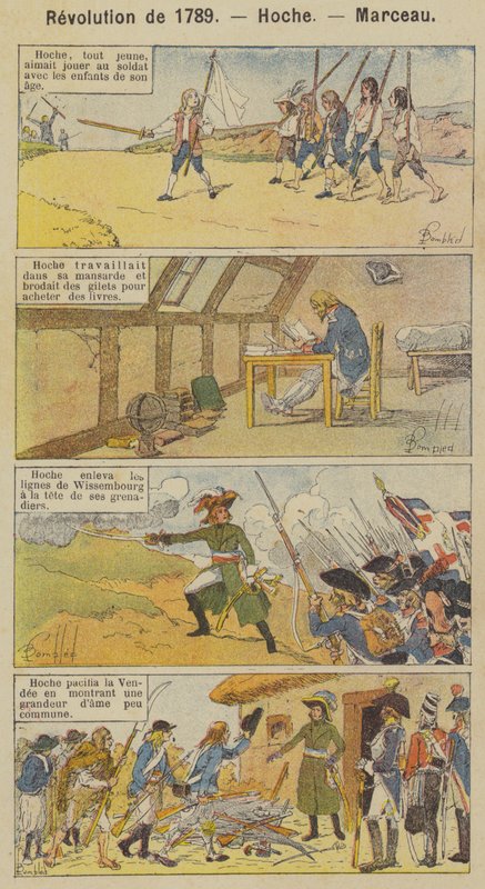 Revolutionen 1789, Hoche, Marceau (färg litho) av Louis Charles (after) Bombled