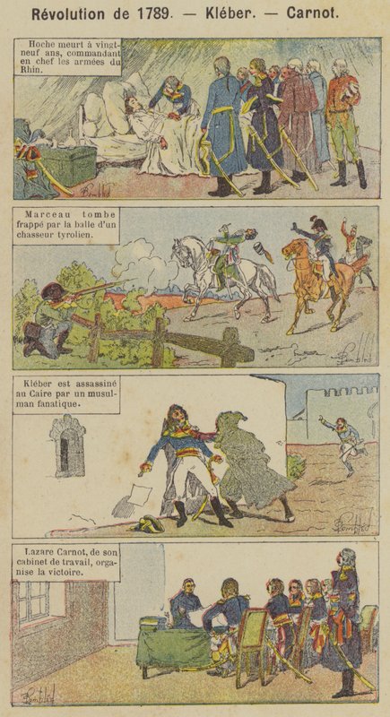 Revolution de 1789, Kleber, Carnot (färg litho) av Louis Charles (after) Bombled
