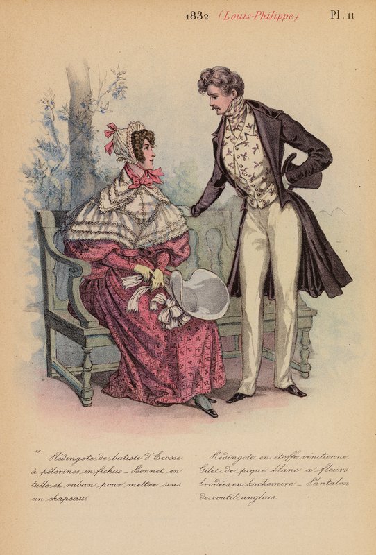 Franskt mode: 1832, Louis-Philippe (färglitografi) av Louis Colas