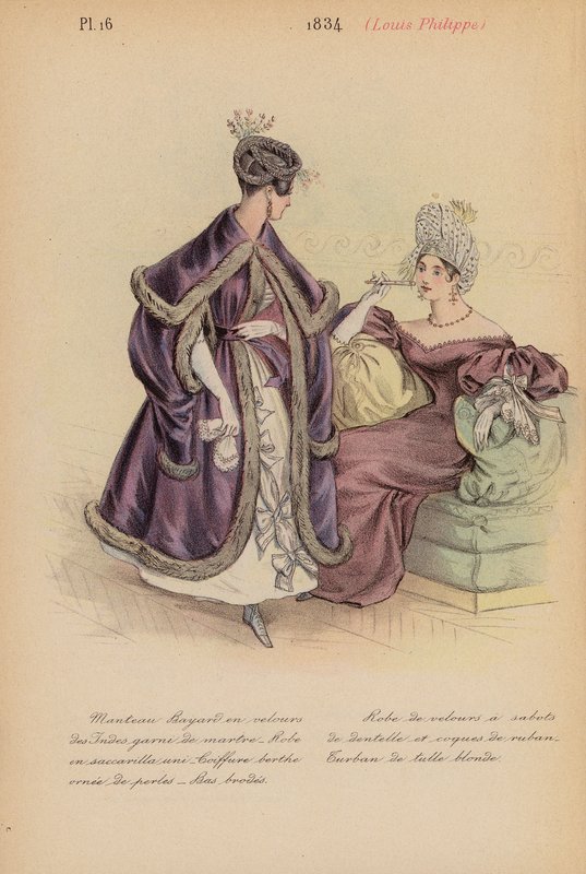 Franskt mode: 1834, Louis-Philippe (färglitografi) av Louis Colas