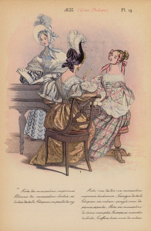 Franskt mode: 1835, Louis-Philippe (färglitografi) av Louis Colas