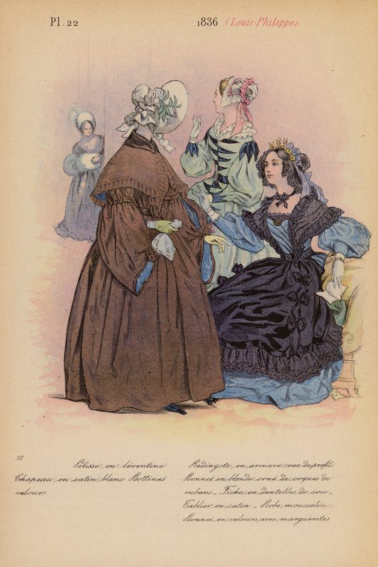 Franskt mode: 1836, Louis-Philippe (färglitografi) av Louis Colas