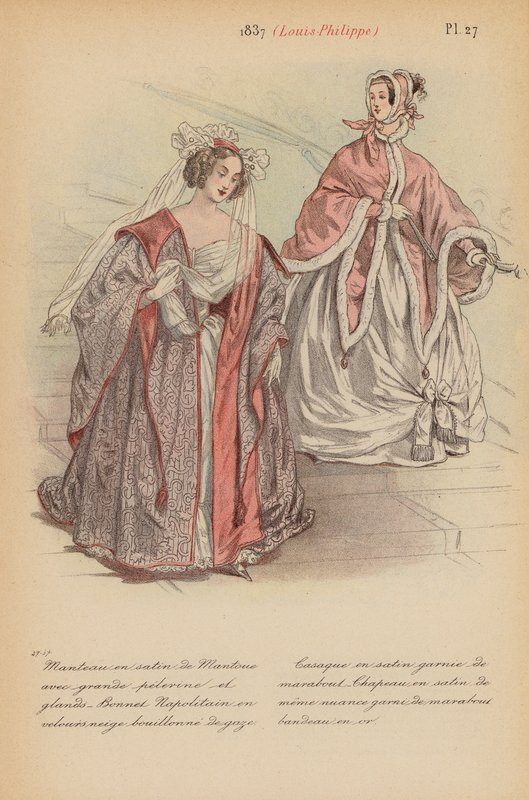 Franskt mode: 1837, Louis-Philippe (färglitografi) av Louis Colas