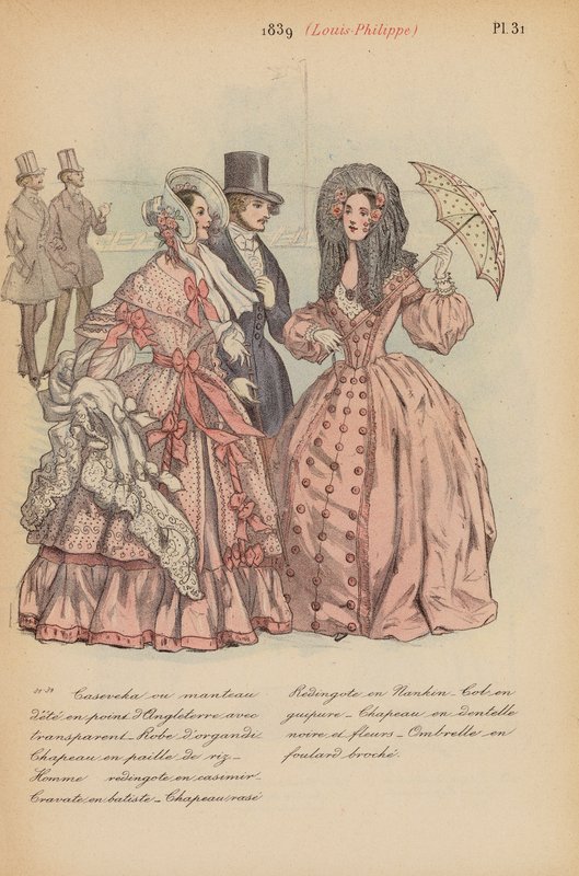 Franskt mode: 1839, Louis-Philippe (färglitografi) av Louis Colas