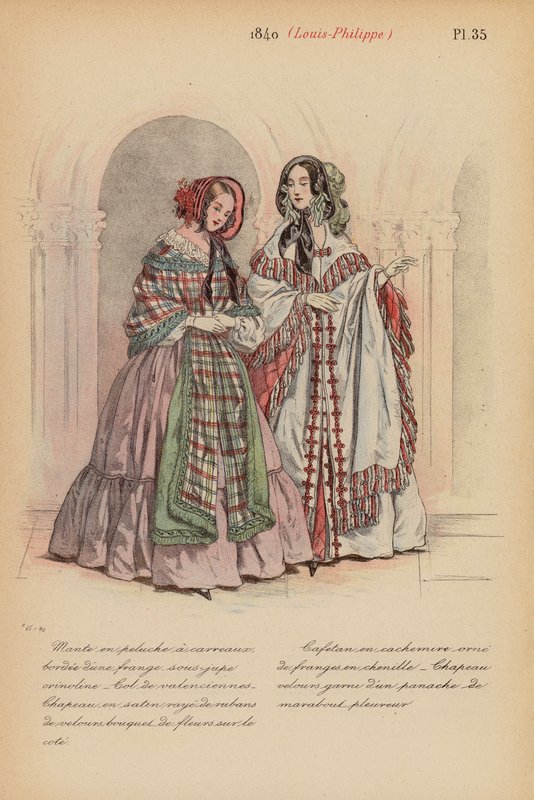 Franskt mode: 1840, Louis-Philippe (färglitografi) av Louis Colas
