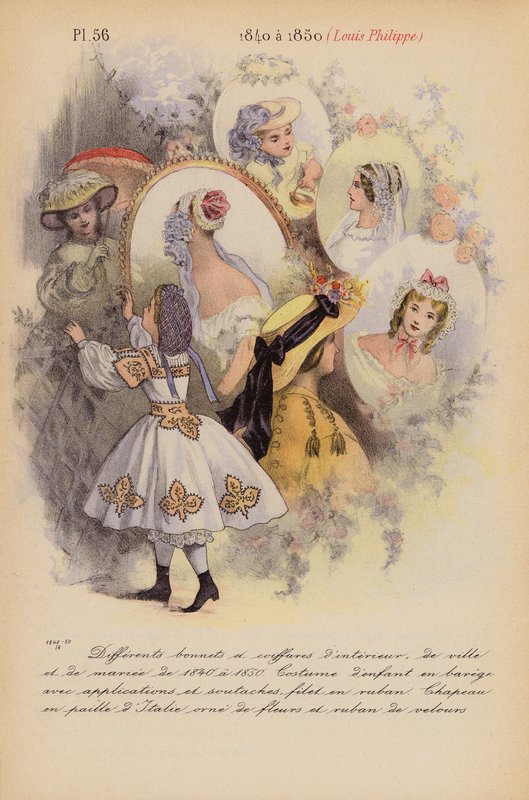 Franskt mode: 1840 a 1850, Louis-Philippe (färglitografi) av Louis Colas
