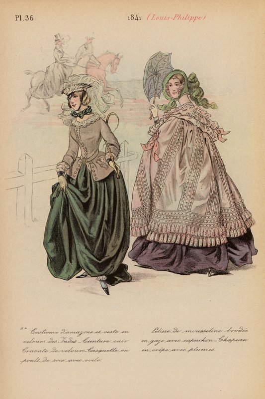 Franskt mode: 1841, Louis-Philippe (färglitografi) av Louis Colas