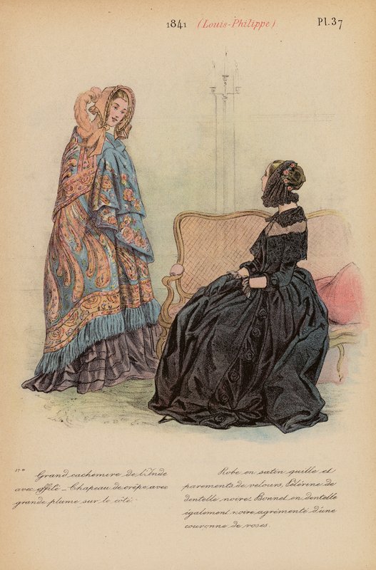 Franskt mode: 1841, Louis-Philippe (färglitografi) av Louis Colas
