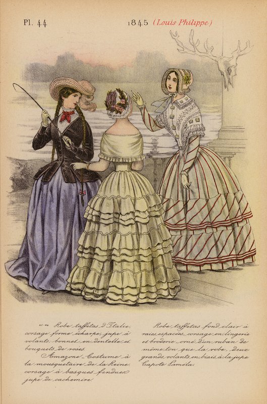 Franskt mode: 1845, Louis-Philippe (färglitografi) av Louis Colas