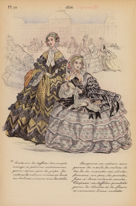 Franskt mode: 1856, Napoleon III (färglitografi) av Louis Colas