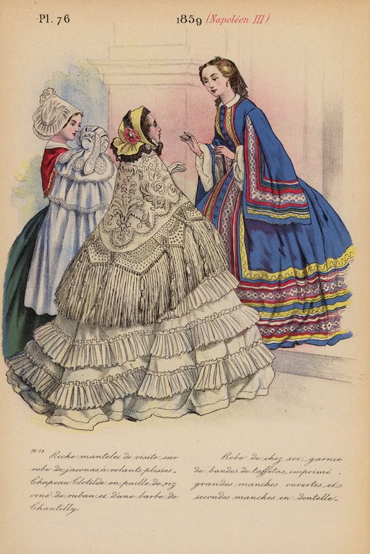 Franskt mode: 1859, Napoleon III (färglitografi) av Louis Colas