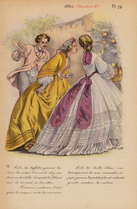 Franskt mode: 1860, Napoleon III (färglitografi) av Louis Colas