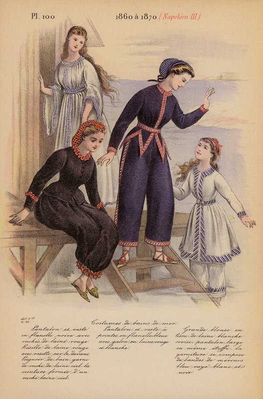 Franskt mode: 1860 a 1870, Napoleon III (färglitografi) av Louis Colas