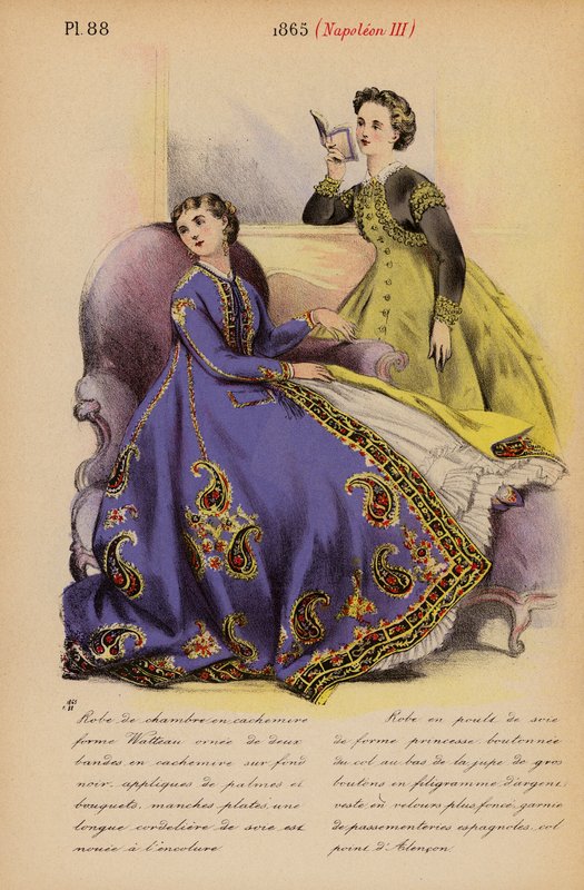 Franskt mode: 1865, Napoleon III (färglitografi) av Louis Colas
