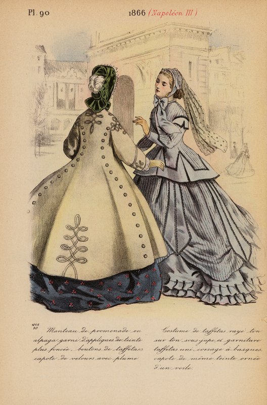 Franskt mode: 1866, Napoleon III (färglitografi) av Louis Colas