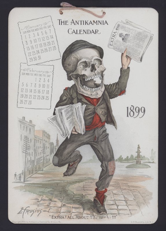 Illustration för Antikamnia-kalendern av Louis Crucius or Crusuius