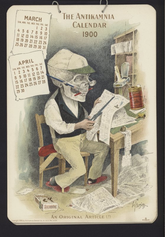 Illustration för Antikamnia-kalendern av Louis Crucius or Crusuius